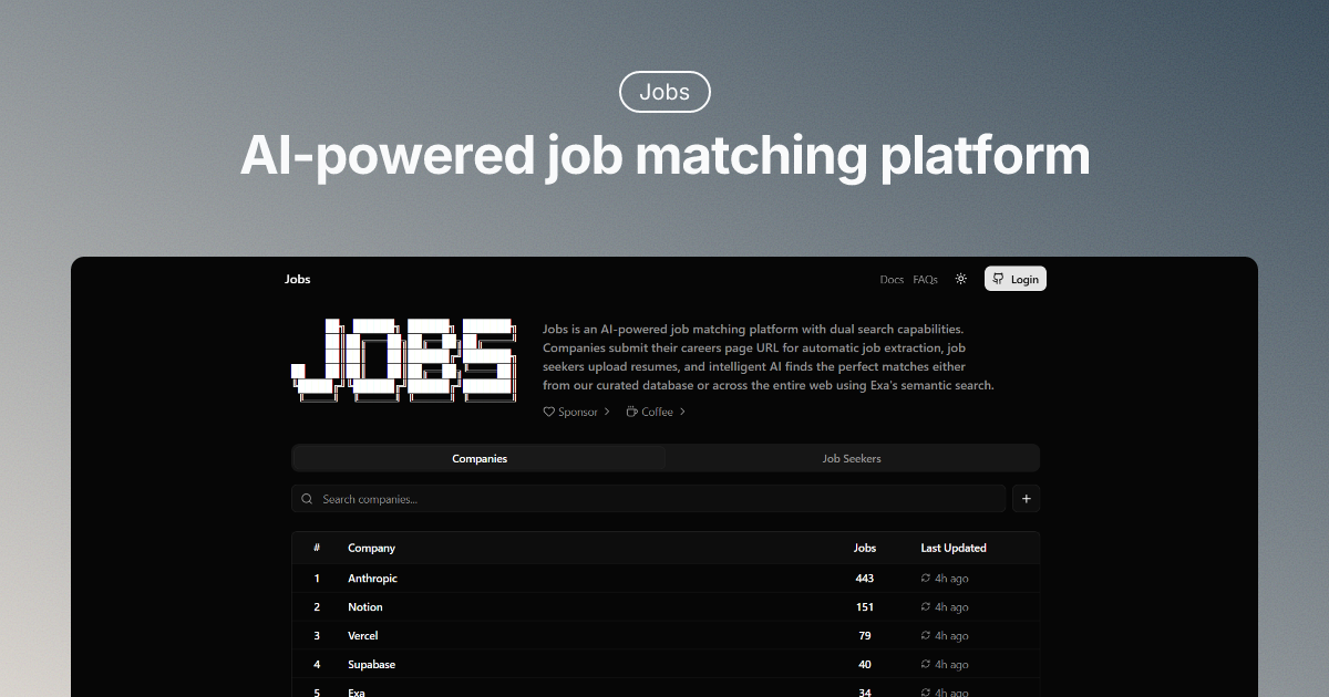 Jobs // AI-Powered Job Matching Platform